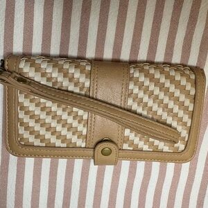 Maurices Gold and Cream Wristlet/Wallet